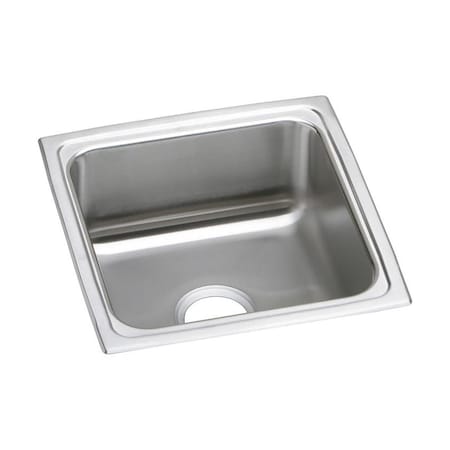 Elkay Lustertone Stainless Steel 17 X 17-1/2 X 7-5/8 Single Bowl Top Mount Sink LFR1717